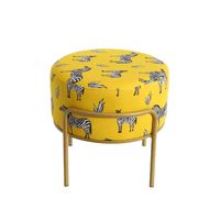 Tabouret d'art en fer imprimé animal repose-pieds design moderne pour salle de maquillage salon chambre à coucher