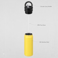 Bouteille d'eau sportive en acier inoxydable à isolation sous vide avec couvercle magnétique portable, logo personnalisé