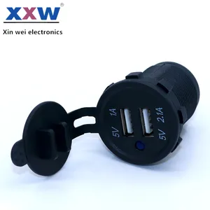 Qc3.0 Dual Car Charger Usb Smart Fast Charger con interruptor Car Phone Charger Socket 5V 12V 24V