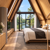Maison Modulaire Préfabriquée en Acier de Luxe Moderne à 2 Étages, Kit de Maison Triangulaire à 3 Chambres Personnalisable pour Bureau, Origine Chine