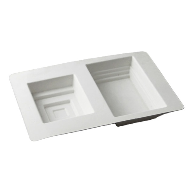 Custom Molded Sugarcane Pulp Tray for Household Use Eco-Friendly Pulp Molding Packaging for Electronic Products
