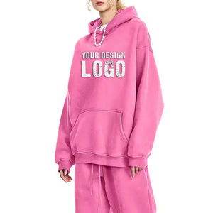 Sudaderas con Capucha para Hombre, Estilo Casual Urbano, Tejido Grueso, Talla Grande, con Forro Polar, Logotipo Personalizado, Hombros Caídos, Color Sólido, Estilo Deportivo Holgado - Product Image 6