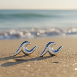 Orecchini a Perno in Oro Bianco E1718, Gioielli Unisex alla Moda in Lega - Product Image 2