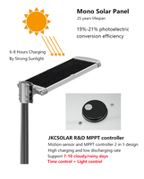Lampe solaire LED tout-en-un 30W en aluminium étanche IP65 avec contrôleur MPPT certifié RoHS pour usage routier extérieur