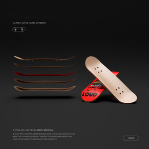 Mini diapasón de arce de 5 capas personalizado, monopatín con diapasón con camión y ruedas, OEM, venta al por mayor - Product Image 3