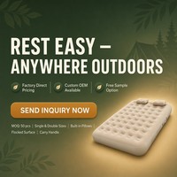 Matelas Gonflable Floqué Extra Large Double, Léger et Portable pour le Camping en Plein Air