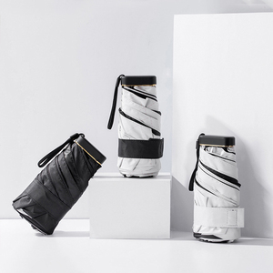 Paraguas Clásico Mini Manual, Impermeable, con Protección UV, de Tela Pongee, Compacto, de Viaje, con Diseño Floral, Impresión de Logotipo Personalizado, 5 Pliegues - Product Image 1