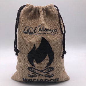 Sac en toile de jute personnalisé avec logo imprimé, sac cadeau de Noël en toile de jute, sac en toile de jute avec cordon en coton brun - Product Image 5