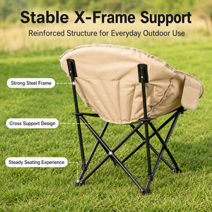 Chaise de camping pliante portable style coquille, moderne et inclinable, pour extérieur, jardin, randonnée, parc, plage, pique-nique, pêche - Product Image 4