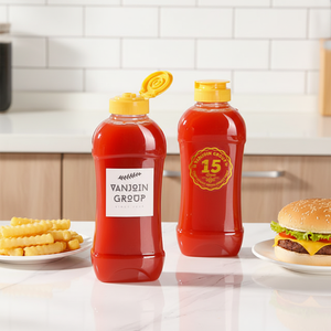 Vide 500ml Transparent <span class=keywords><strong>Miel</strong></span> <span class=keywords><strong>Pot</strong></span> Ketchup BBQ Sauce Bouteille En Plastique Squeeze Bouteille Avec Bouchon <span class=keywords><strong>De</strong></span> Valve En Silicone - Product Image 1