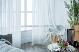 Nhà Máy Trực Tiếp Bán Nhà Thanh Lịch Voile Gạc Vải Trong Nhà Chống Xước Thép Sheer Rèm Cửa Sổ - Product Image 5