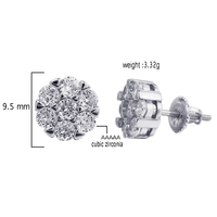 Großhandel Neuer Stil Iec Out Zirkon Diamant 925 Sterling Silber Blumen Runde Form Ohrstecker für Herren