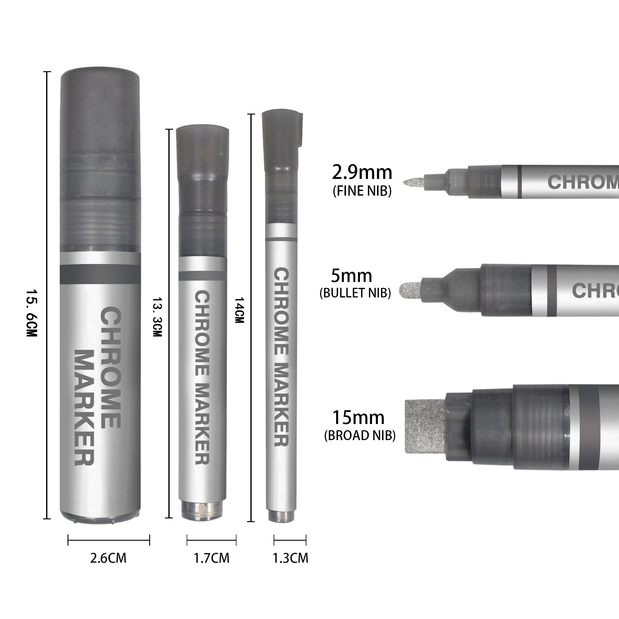 Серебряный зеркальный маркер, жидкий хромовый маркер, модель глянцевого маркера для краски на масляной основе