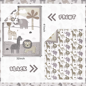 Juego <span class=keywords><strong>de</strong></span> Ropa <span class=keywords><strong>de</strong></span> Cama <span class=keywords><strong>para</strong></span> <span class=keywords><strong>Cuna</strong></span> <span class=keywords><strong>de</strong></span> Bebé <span class=keywords><strong>de</strong></span> 3 Piezas, Animales <span class=keywords><strong>de</strong></span> Safari, <span class=keywords><strong>Elefante</strong></span>, Cebra, León, Jirafa, Juego <span class=keywords><strong>de</strong></span> <span class=keywords><strong>Cuna</strong></span> Neutral que Incluye Edredón, Sábana Ajustable y Falda - Product Image 3
