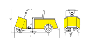 실린 미니 전기 견인 트랙터, 조작이 간편한 견인 휠 트랙터 - Product Image 4
