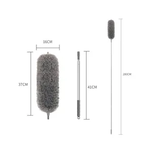 Microfiber Feather Duster Extendable Duster With 110 Inches Extra Long Pole Bendable Head Long Handle Dusters For Cleaning