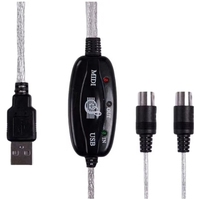 Câble MIDI vers USB Wavelink 2-en-1 DIN 5 broches mâle-mâle 5 mm pour piano électronique et utilisation automobile avec blindage tressé
