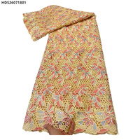 Date Nigérian Mode Fleur Broderie Sequin Guipure Dentelle Tissu Africain Ankara Guipure Cordon Dentelle Tissu Avec Paillettes