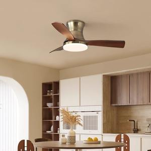 Moderne Led Plafondventilator Met 5 Mdf Bladen Glas Lichaam Stil Indoor Voor Huishoudelijke Woonkamer 5 Mdf Bladen Houten Plafondventilatoren - Product Image 2