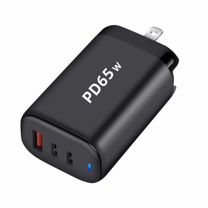 อะแดปเตอร์ชาร์จเร็ว 65W GaN ชาร์จเร็วแบบสามพอร์ต PD ช่องเสียบคู่ C+A 65W ปลั๊ก US/UK/EU สำหรับ iPhone Samsung - Product Image 1