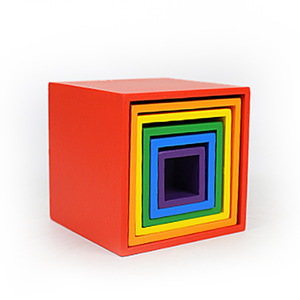 Alta calidad creativa arco iris de madera de rectangular de la serie bloques de construcción de venta directa de fábrica educati - Product Image 1