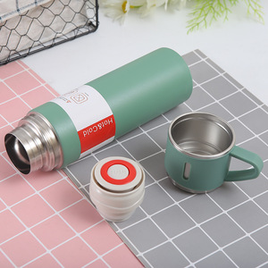 Set Regalo <span class=keywords><strong>Thermos</strong></span> Portatile in Acciaio Inox con 3 Tazze, Bottiglia Termica da 500ml per Ufficio - Product Image 3