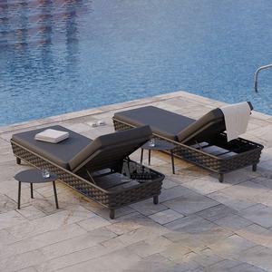 Custom Nordic Modern Rope Weaving Sun Lounger Nordic Patio <strong>Canopy</strong> <strong>Daybed</strong> Commercial <strong>Outdoor</strong> Lounge <strong>Daybed</strong> - Product Image 6