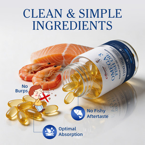Capsule di Olio di Pesce <span class=keywords><strong>Omega</strong></span> 3 per Adulti, Ricche di DHA EPA, Supporto Anti-invecchiamento per Pelle, Occhi, Cuore, Cervello e Sistema Immunitario - Product Image 3