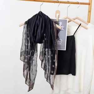 Collection Printemps-Été 2025 <span class=keywords><strong>YX</strong></span> – Nouveau Foulard Long en Soie Jacquard Élégant avec Perles, Motif Diversifié, 75*185cm - Product Image 5