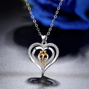 925 plata esterlina de la hija de madre y el niño <span class=keywords><strong>amor</strong></span> mamá colgante del collar del encanto - Product Image 3