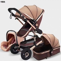 Combinaison 3-en-1 Poussette Landau Avec Siège Voiture Système de Voyage Poussette Bébé 3 en 1 Avec Siège Auto