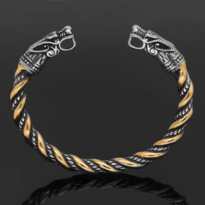 Wholesale High Quality Double Dragon Head <b>Cuff</b> <b>Bracelet</b> Jewelry Fashion Viking Nordic Twisted Open <b>Cuff</b> Bangle <b>Bracelet</b> - Product Image 1