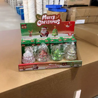 Kotak pajangan mainan Natal seri Maltose Squeeze Snowman Santa Claus, mainan pencet slow rebound untuk meredakan stres