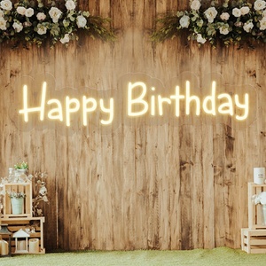 Custom Made Wholesale Led Logo <b>Light</b> Happy Birthday Wedding Neon <b>Sign</b> IP68 Rated Multi-Color Large Size Bedroom Party Home Decor - Product Image 4