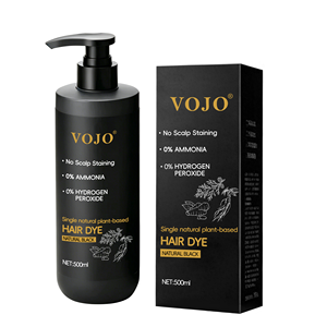 Tinte Capilar Negro Floral Personalizable OEM 500ml Sin Amoníaco y Cobertura Permanente para Canas Fórmula Herbal No Pegajosa - Product Image 1