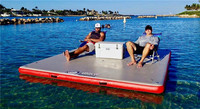 Bois Grain drop point Pliable loisirs Île Ponton Bateau Station De Pêche Gonflable De Natation Plate-Forme de L'eau