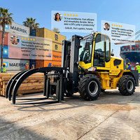 Chariot élévateur 4x4 robuste, neuf, avec positionnement de fourche, normes ISO Euro 5, EPA, CE, pour manutention de matériel et équipement