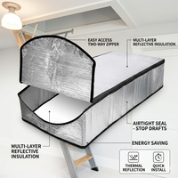 Couverture isolante durable pour porte et escalier de grenier avec fermeture éclair, isolation thermique et blocage de la chaleur