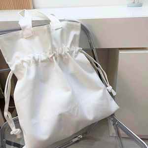 Bolsas de Compras de Lona Ecológicas con Logotipo Personalizado, 100% Algodón Orgánico, con Cordón, Modernas - Product Image 3