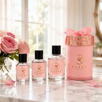 Nouvelle conception de flacon de parfum en verre de 30 ml, 50 ml, 100 ml avec boîte et sac en papier assortis pour l'emballage de parfums