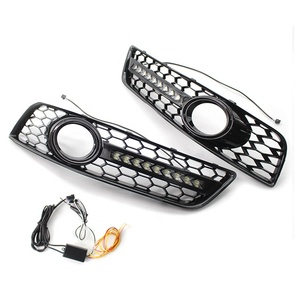 <span class=keywords><strong>Calandre</strong></span> antibrouillard avec feu LED, grille avant en nid d'abeille pour <span class=keywords><strong>Audi</strong></span> <span class=keywords><strong>A3</strong></span>, <span class=keywords><strong>2007</strong></span>, 2008, 2009, 2010, 2011, 2012 - Product Image 3
