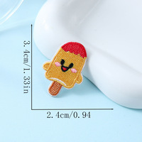 Patchs brodés en forme de crème glacée de dessin animé, thermocollants ou à coudre, adaptés aux accessoires vestimentaires DIY tels que vêtements, sacs et chapeaux