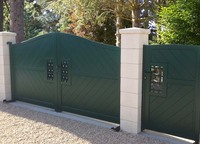 Portail coulissant automatique en alliage d'aluminium sur mesure de 6 pieds, thermolaqué pour allée de villa