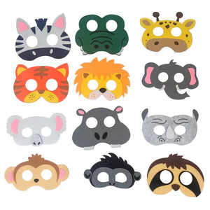 DAMAI Safari Jungle Animal Party Face Cover for Kids Felt Animals Cartoon Face Accessory for Woodland Theme Birthday Party - Product Image 4