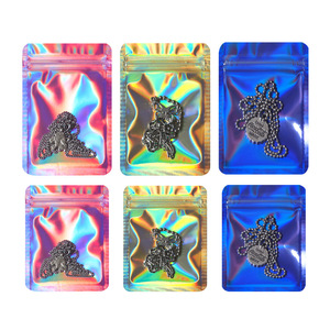 Bán Hot Ép Nhựa Nhôm Một Bên Rõ Ràng Holographic Pouch <span class=keywords><strong>Bag</strong></span> Với <span class=keywords><strong>Ziplock</strong></span> Cho Các Công Cụ Trang Điểm - Product Image 2