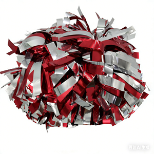 Pon Pon per Cheerleading di Alta Qualità, Personalizzabili, Rosso e Nero, in PET Ecologico e Durevole, Professionali per <span class=keywords><strong>Cheerleader</strong></span> Scolastiche - Product Image 6