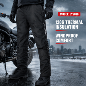 Pantaloni da <span class=keywords><strong>Moto</strong></span> <span class=keywords><strong>Invernali</strong></span> LY2016 600D Impermeabili Antivento Termici con Protezioni Ginocchia CE Livello 2 - Product Image 3