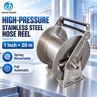 Enrouleur de tuyau industriel rétractable automatique à ressort en acier inoxydable haute pression de 1 pouce et 20 m
