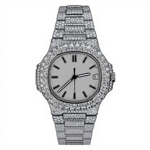 Reloj de Lujo con Diamantes de Moissanita VVS1, Apto para Probador de Diamantes, Esqueleto para Hombre, Bisel Personalizado, Cristal, Pulsera de Acero Inoxidable, Cierre 10 - Product Image 1