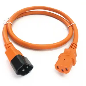 C14 To C13 PDU Style Computer Power Extension Cable 1.5M / Black Computer Power Extension Cord 10A IEC-320-C14 To IEC-320-C13